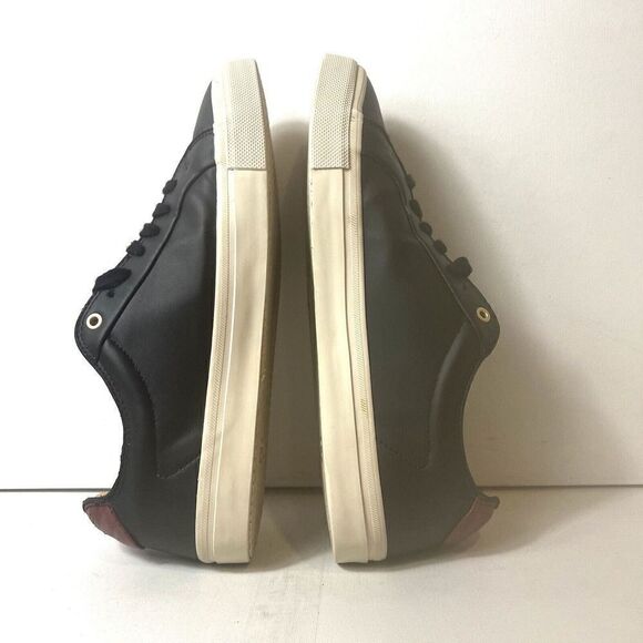 Zara Man Black Faux Leather Round Toe Lace Up Casual Sneaker Shoe Sz US 10 EU 43 - Picture 6 of 12